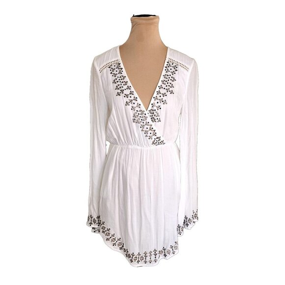The Jetset Diaries Aztec Mini Dress in Ivory Sz S - Picture 4 of 13